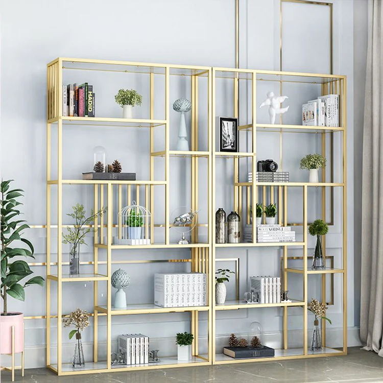 Tekkashop Kệ Trang Trí Trưng Bày Song Sắt Đứng Hiện Đại Khung Sắt Mặt Gỗ