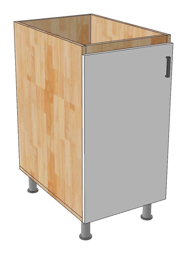 Tekkashop Module Tủ Bếp Dưới 1 Cửa Mở 400mm Gỗ Cao Su Cửa MDF