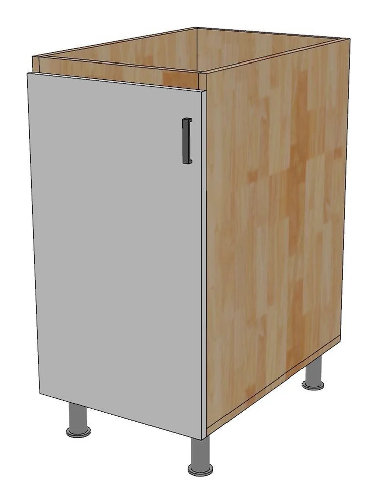 Tekkashop Module Tủ Bếp Dưới 1 Cửa Mở 400mm Gỗ Cao Su Cửa MDF
