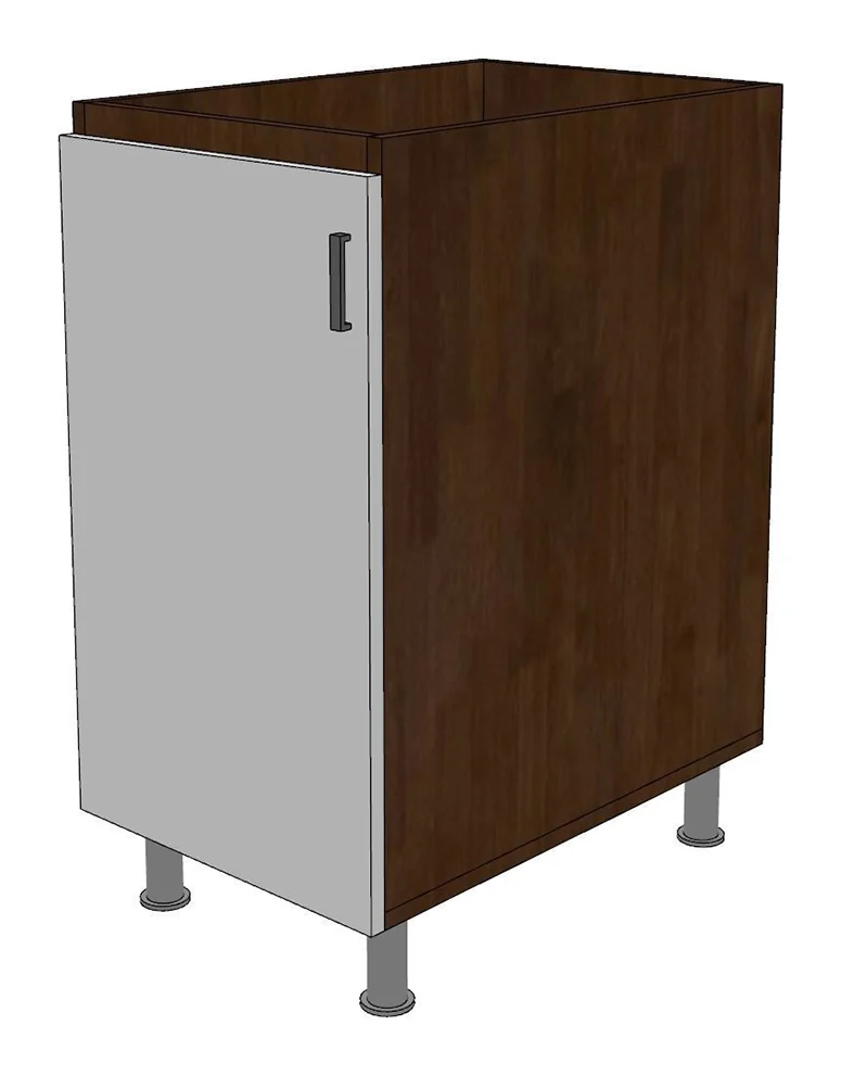 Tekkashop Module Tủ Bếp Dưới 1 Cửa Mở 400mm Gỗ Cao Su Cửa MDF