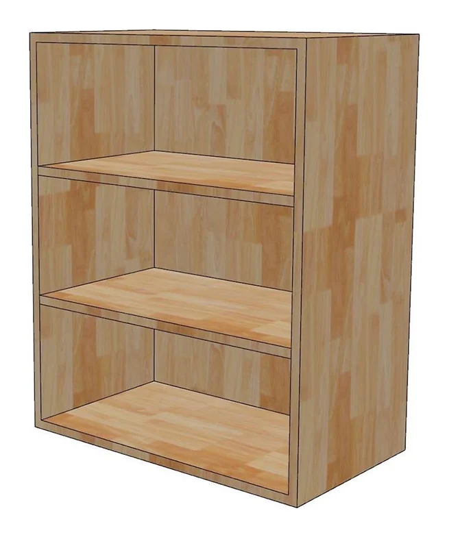 Tekkashop Module Tủ Bếp Trên Cỡ Rộng Kệ Mở 3 Tầng Gỗ Cao Su