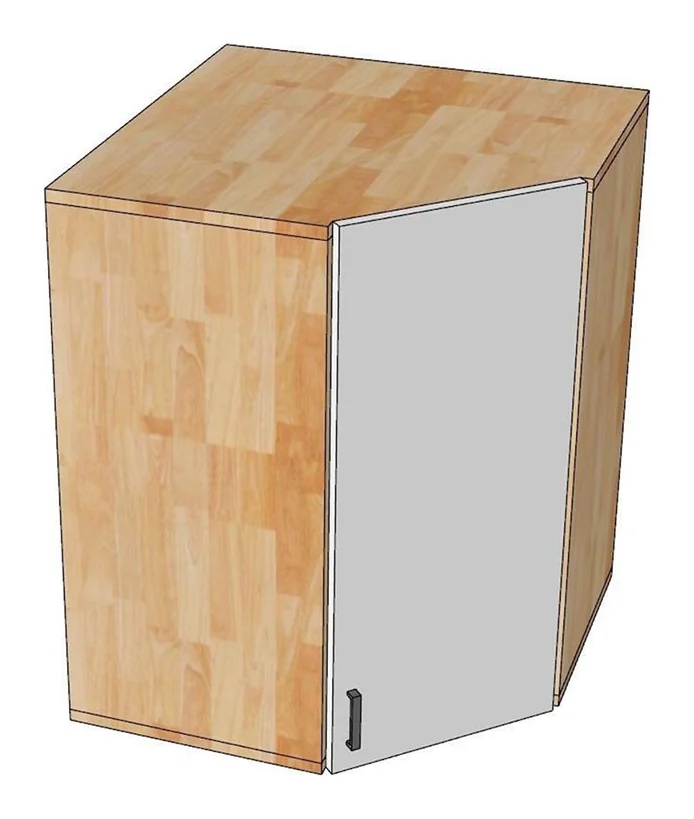 Tekkashop Module Tủ Bếp Trên Góc Tường Chữ L 1 Cửa Gỗ Cao Su