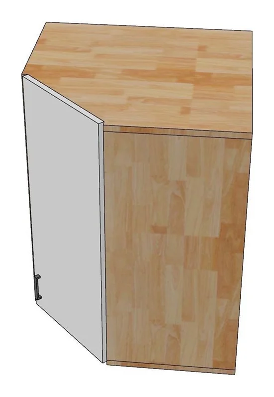 Tekkashop Module Tủ Bếp Trên Góc Tường Chữ L 1 Cửa Gỗ Cao Su