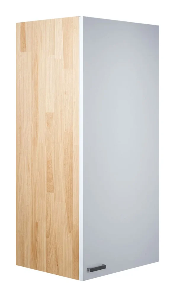 Tekkashop Module Tủ Bếp Trên Treo Tường 1 Cửa Mở 3 Tầng Gỗ Cao Su Cửa MDF