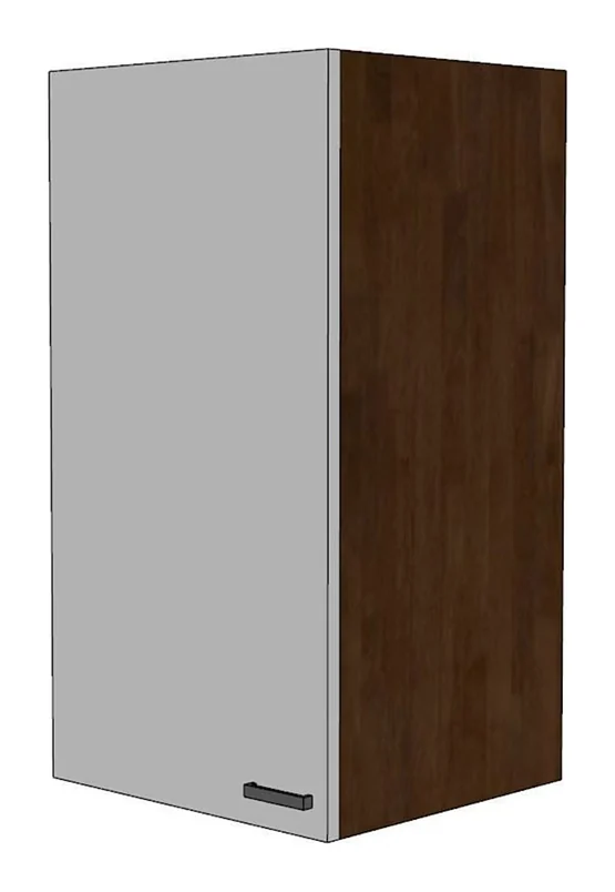 Tekkashop Module Tủ Bếp Trên Treo Tường 1 Cửa Mở 3 Tầng Gỗ Cao Su Cửa MDF