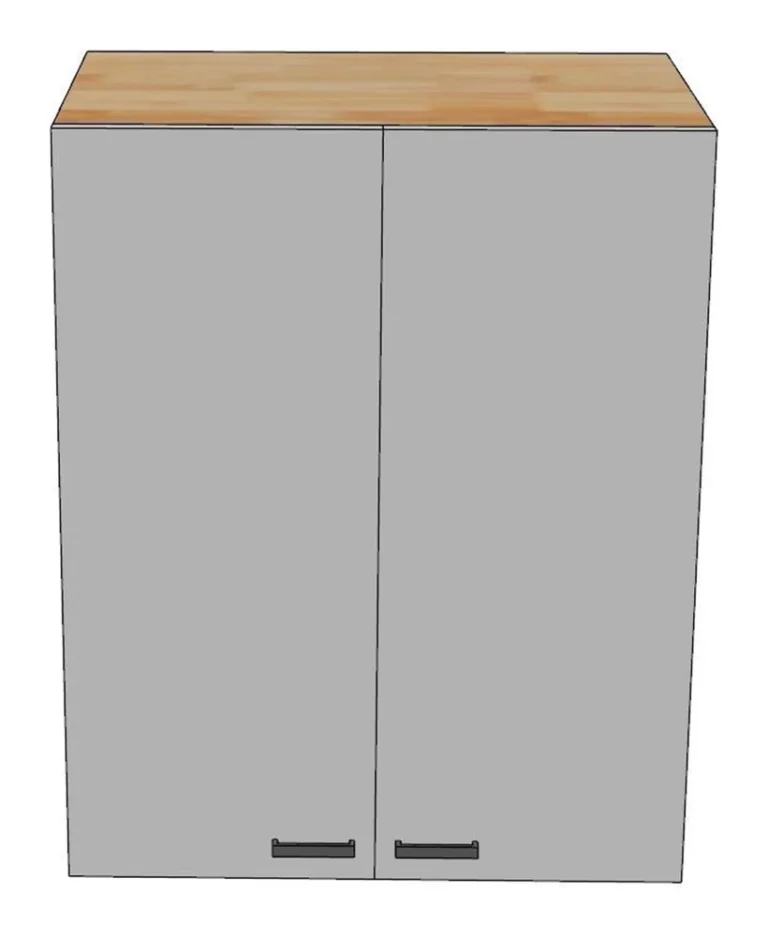 Tekkashop Module Tủ Bếp Trên Treo Tường 2 Cửa Mở 3 Tầng Gỗ Cao Su Cửa MDF