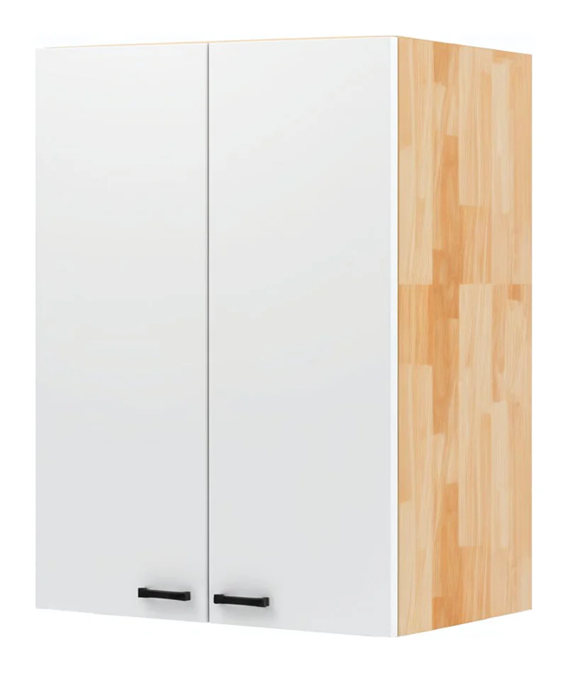 Tekkashop Module Tủ Bếp Trên Treo Tường 2 Cửa Mở 3 Tầng Gỗ Cao Su Cửa MDF